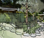 Drawing of Tea Garden