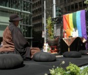 Blanche on floating zendo