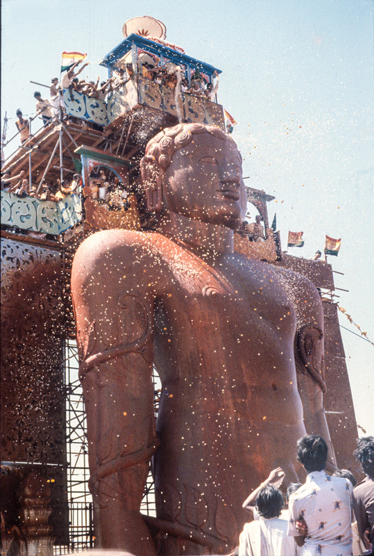 Jain ceremony: "Mahamastabisheka,"  the big annointment celebrating the 1000-year anniversary of Bahabali statue, Sravanabelgola, India.