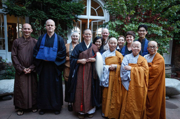 With guest monastics from Vietnamese traditions, and City Center teacher Shosan Victoria Austin, who assisted with the ceremony.