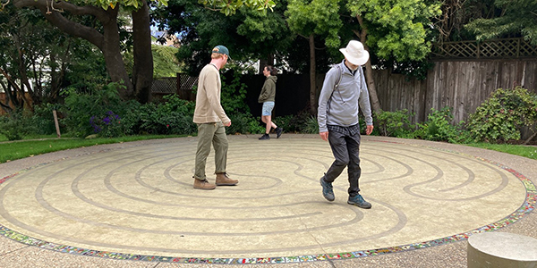 Group at maze