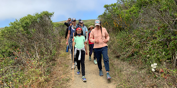 Hikers on path